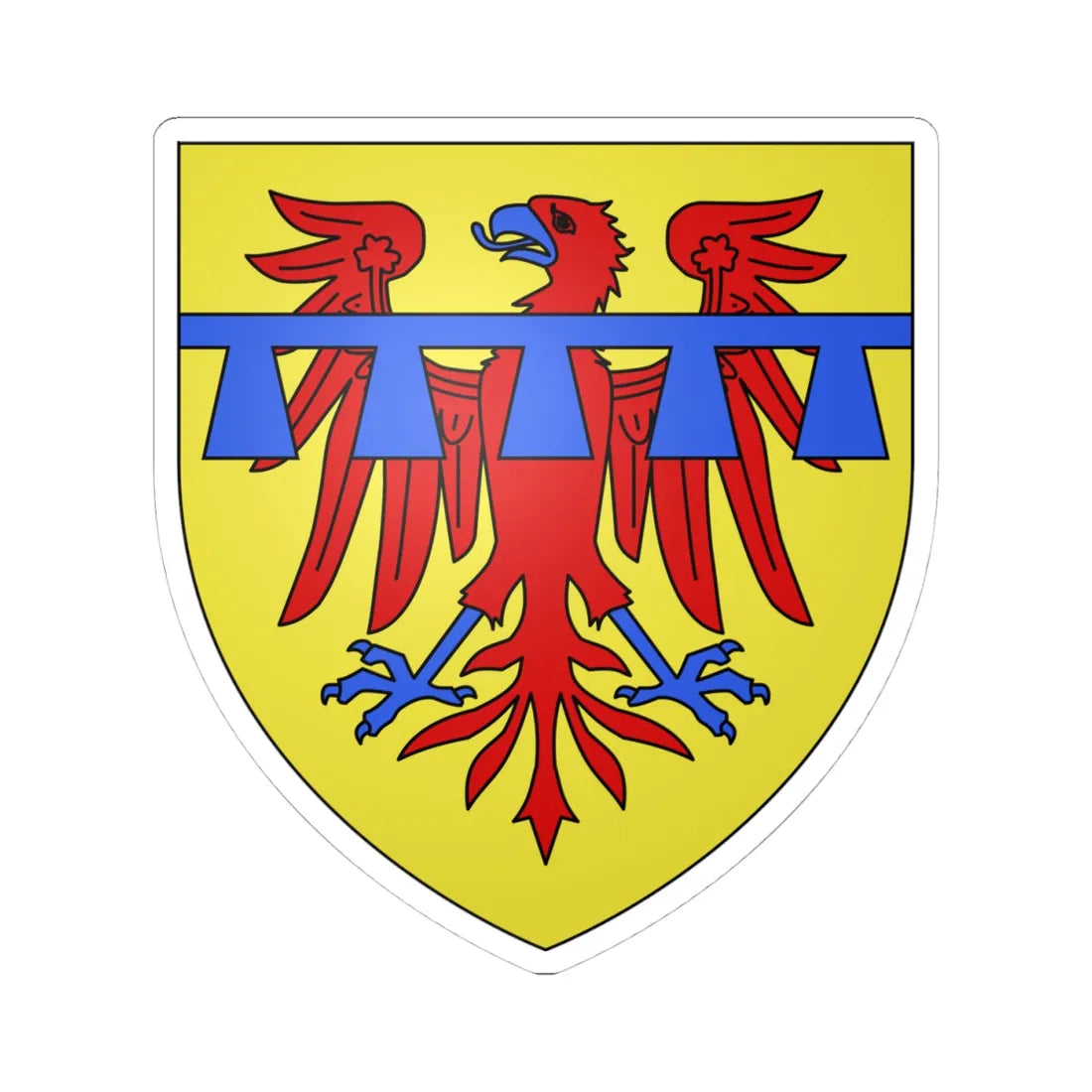 Armoiries de Walcourt 2 (Belgium) (Coat of Arms) STICKER Vinyl Kiss-Cut Decal 4 Inch White - The Sticker Space