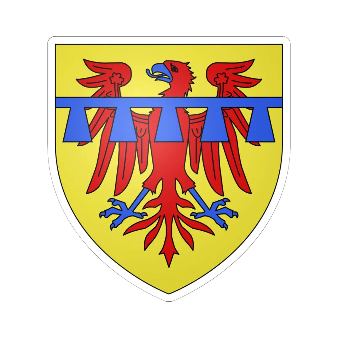 Armoiries de Walcourt 2 (Belgium) (Coat of Arms) STICKER Vinyl Kiss-Cut Decal 6 Inch White - The Sticker Space