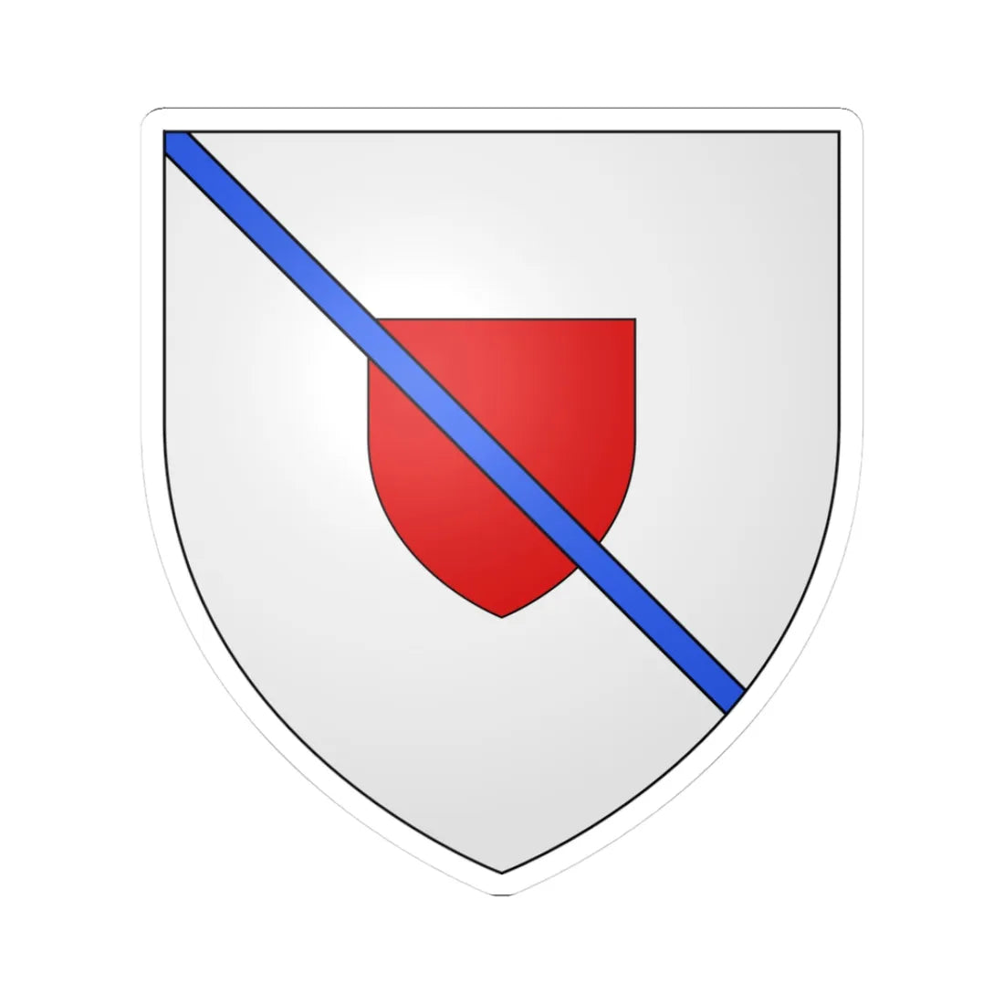 Armoiries dEll (Luxembourg) (Coat of Arms) STICKER Vinyl Kiss-Cut Decal 3 Inch White - The Sticker Space