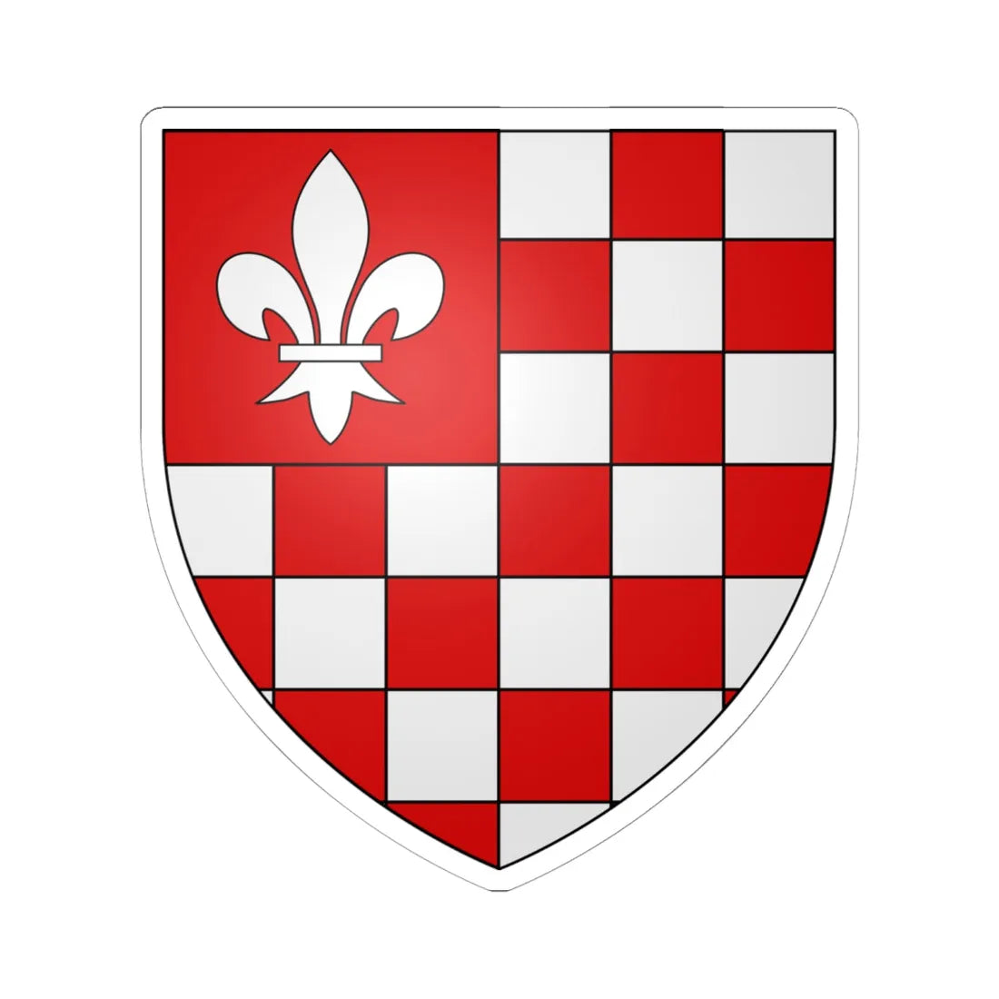 Armoiries dEllenbach 2 (Luxembourg) (Coat of Arms) STICKER Vinyl Kiss-Cut Decal 6 Inch White - The Sticker Space