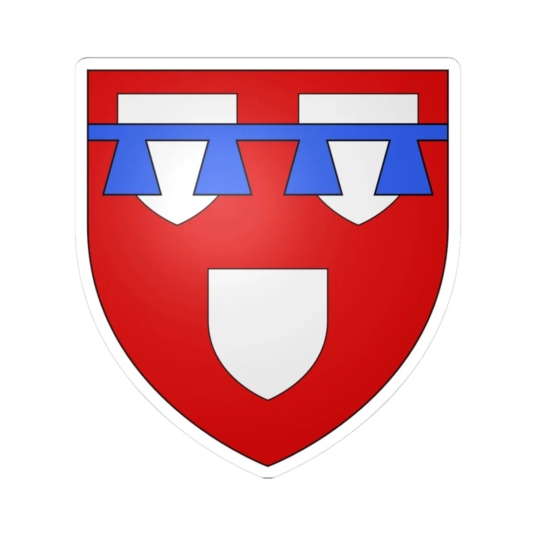 Armoiries dErdorf 2 (Luxembourg) (Coat of Arms) STICKER Vinyl Kiss-Cut Decal 3 Inch White - The Sticker Space