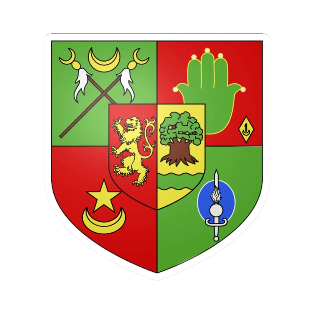 Armoiries des Spahis Sénégalais (Senegal) (Coat of Arms) STICKER Vinyl Kiss-Cut Decal 2 Inch White - The Sticker Space