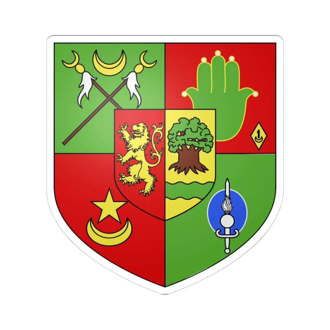 Armoiries des Spahis Sénégalais (Senegal) (Coat of Arms) STICKER Vinyl Kiss-Cut Decal 4 Inch White - The Sticker Space