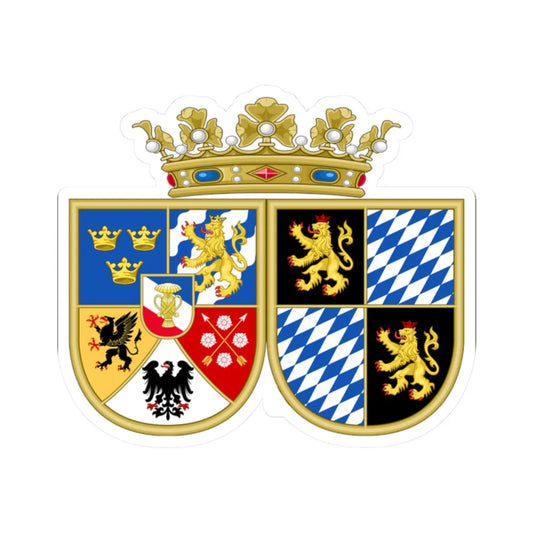 Armoiries du Charles de Suède et Marie de Palatinat-Wittelsbach (Germany) (Coat of Arms) STICKER Vinyl Kiss-Cut Decal 2 Inch White - The Sticker Space