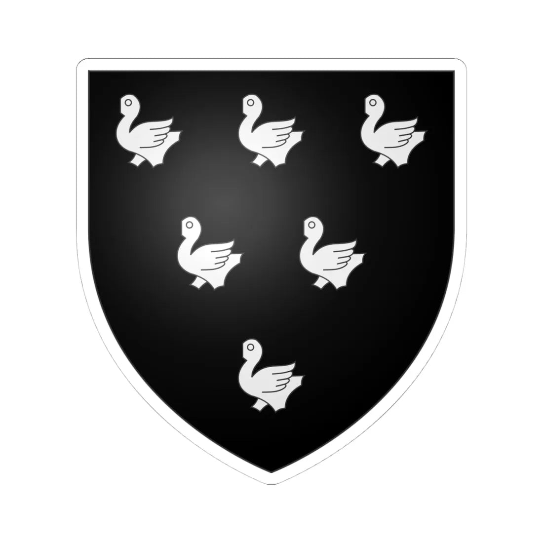 Armoiries du Chesne (Belgium) (Coat of Arms) STICKER Vinyl Kiss-Cut Decal 4 Inch White - The Sticker Space