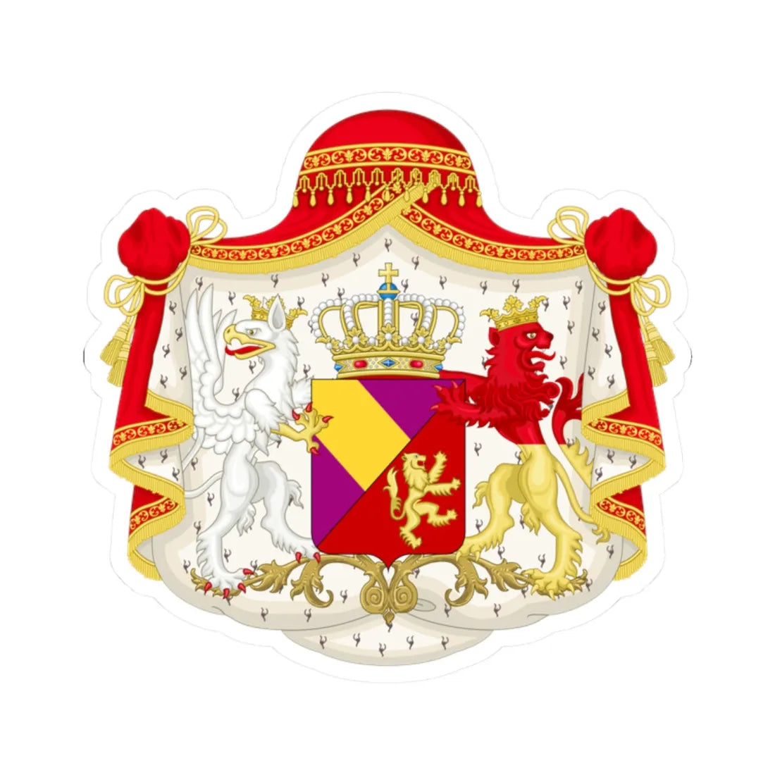 Armoiries du Grand-Duché de Bade-1806 Variant (Germany) (Coat of Arms) STICKER Vinyl Kiss-Cut Decal 2 Inch White - The Sticker Space