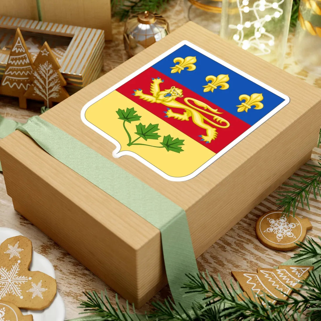 Armoiries du Québec blason (Canada) (Coat of Arms) STICKER Vinyl Kiss-Cut Decal - The Sticker Space