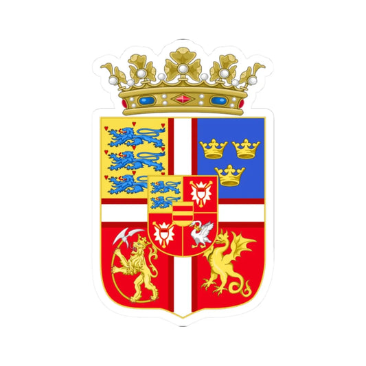 Armoiries du Roi Jean Ier de Danemark (Denmark) (Coat of Arms) STICKER Vinyl Kiss-Cut Decal 2 Inch White - The Sticker Space