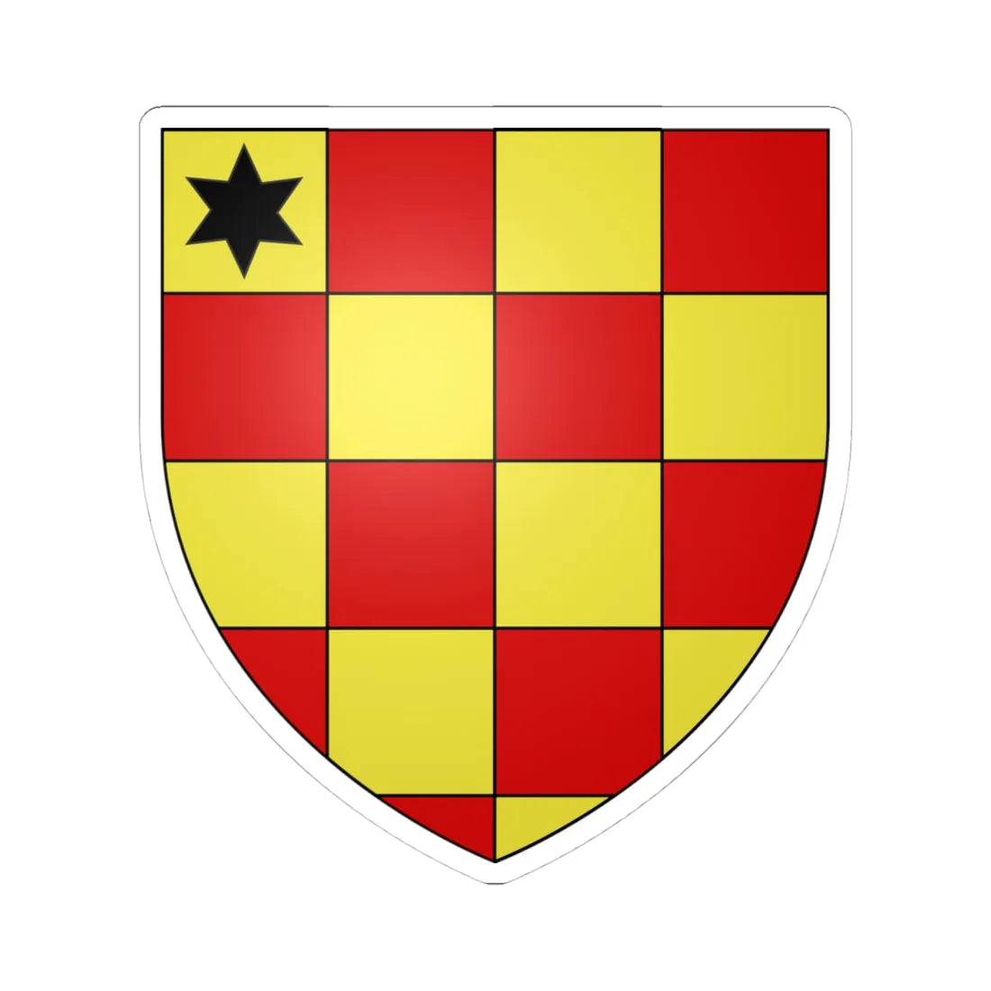 Armoiries Faust de Stromberg (Luxembourg) (Coat of Arms) STICKER Vinyl Kiss-Cut Decal 4 Inch White - The Sticker Space