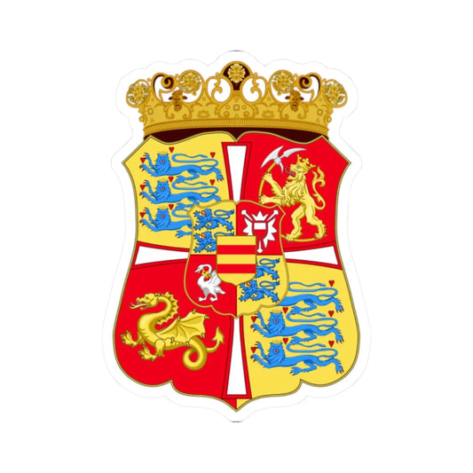 Armoiries Fréderic 1 du Danemark 1523-1533 (Denmark) (Coat of Arms) STICKER Vinyl Kiss-Cut Decal 2 Inch White - The Sticker Space