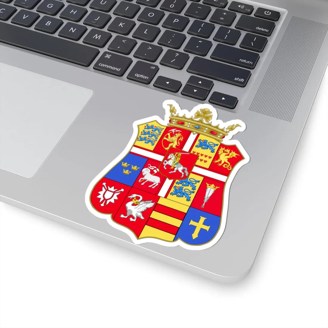 Armoiries Fréderic II du Danemark simple (Denmark) (Coat of Arms) STICKER Vinyl Kiss-Cut Decal - The Sticker Space