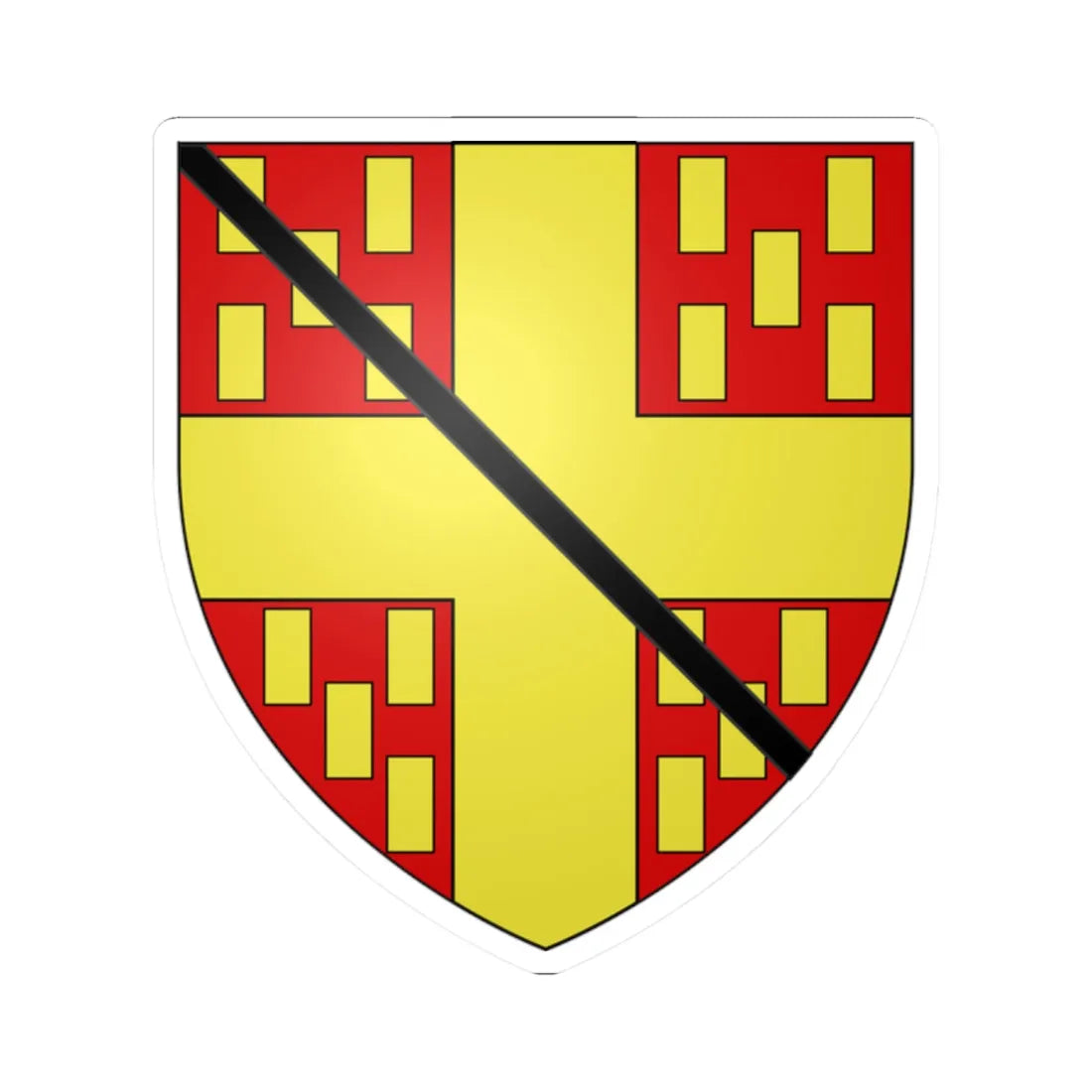 Armoiries Gaspard bâtard dAutel (Belgium) (Coat of Arms) STICKER Vinyl Kiss-Cut Decal 2 Inch White - The Sticker Space