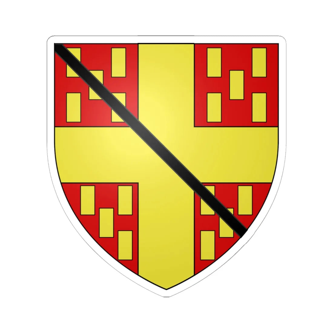 Armoiries Gaspard bâtard dAutel (Belgium) (Coat of Arms) STICKER Vinyl Kiss-Cut Decal 6 Inch White - The Sticker Space