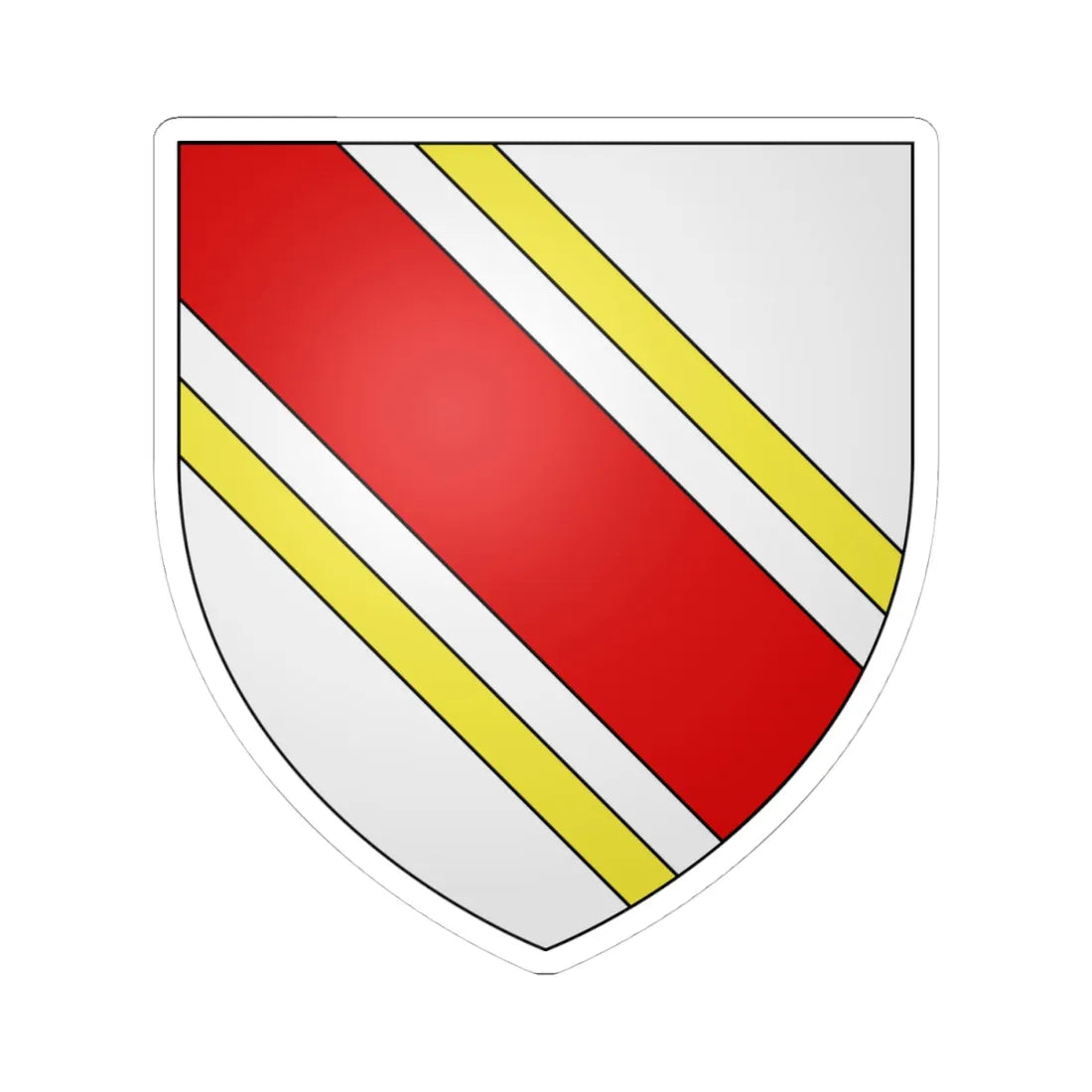 Armoiries Geisen de Bitbourg (Luxembourg) (Coat of Arms) STICKER Vinyl Kiss-Cut Decal 4 Inch White - The Sticker Space