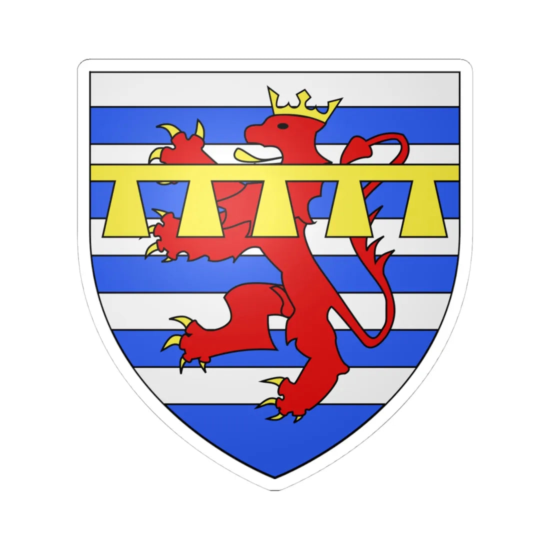 Armoiries Gérard de Durbuy (Luxembourg) (Coat of Arms) STICKER Vinyl Kiss-Cut Decal 4 Inch White - The Sticker Space