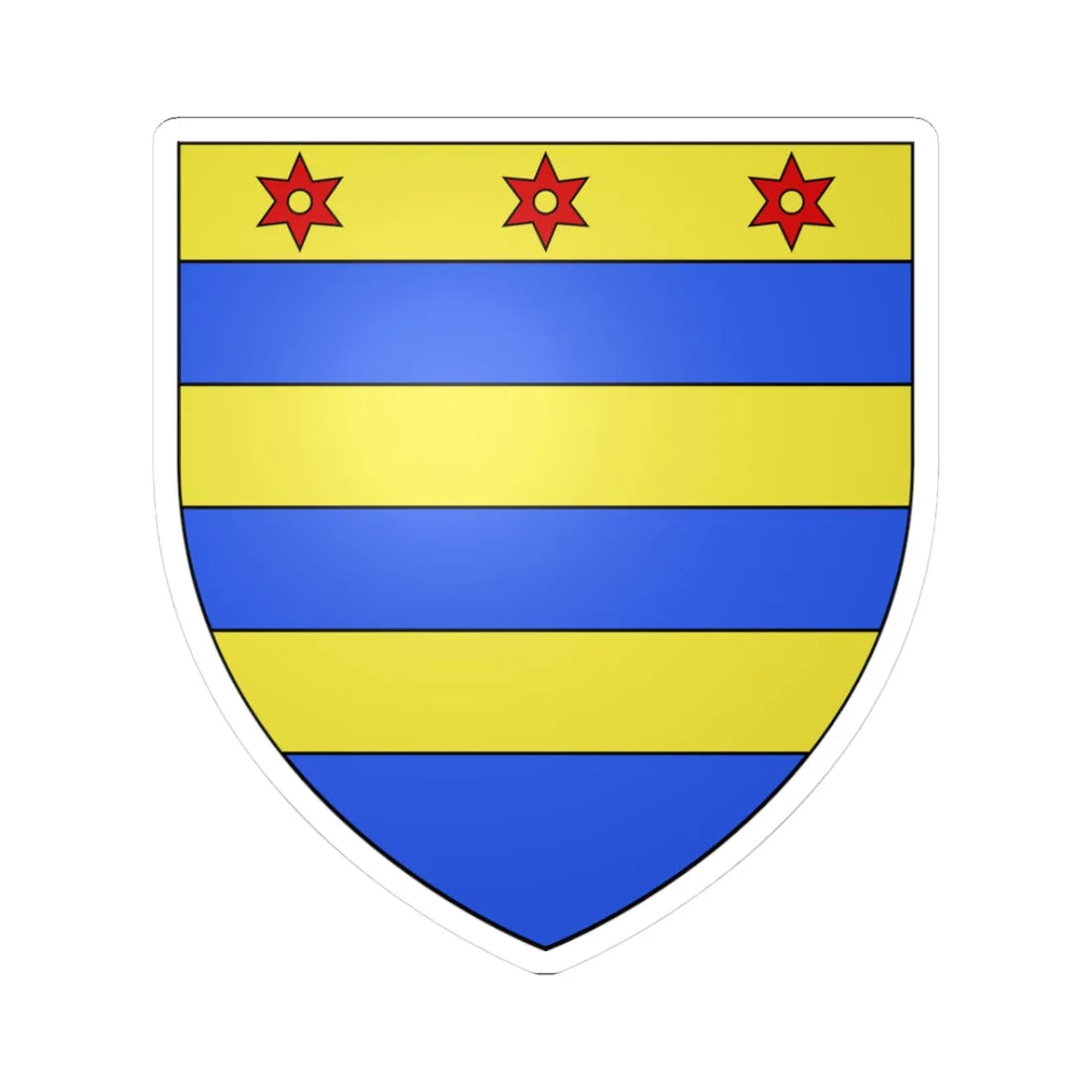 Armoiries Guillaume de Berwart (Luxembourg) (Coat of Arms) STICKER Vinyl Kiss-Cut Decal 3 Inch White - The Sticker Space