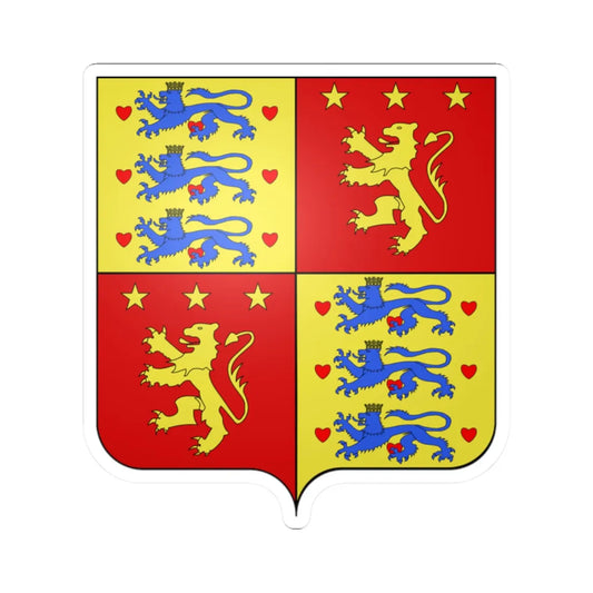 Armoiries Henri de Laborde de Montpezat prince de Danemark (Denmark) (Coat of Arms) STICKER Vinyl Kiss-Cut Decal 2 Inch White - The Sticker Space