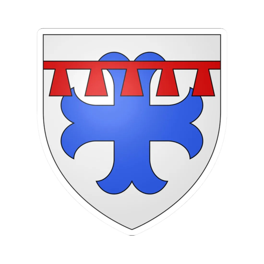 Armoiries Jean dEll (Luxembourg) (Coat of Arms) STICKER Vinyl Kiss-Cut Decal 2 Inch White - The Sticker Space