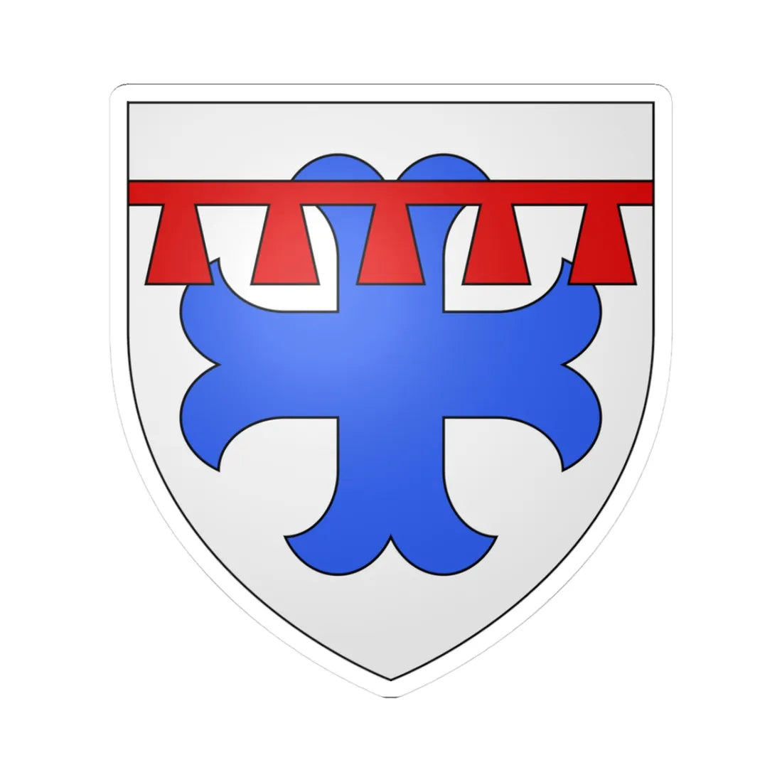 Armoiries Jean dEll (Luxembourg) (Coat of Arms) STICKER Vinyl Kiss-Cut Decal 3 Inch White - The Sticker Space