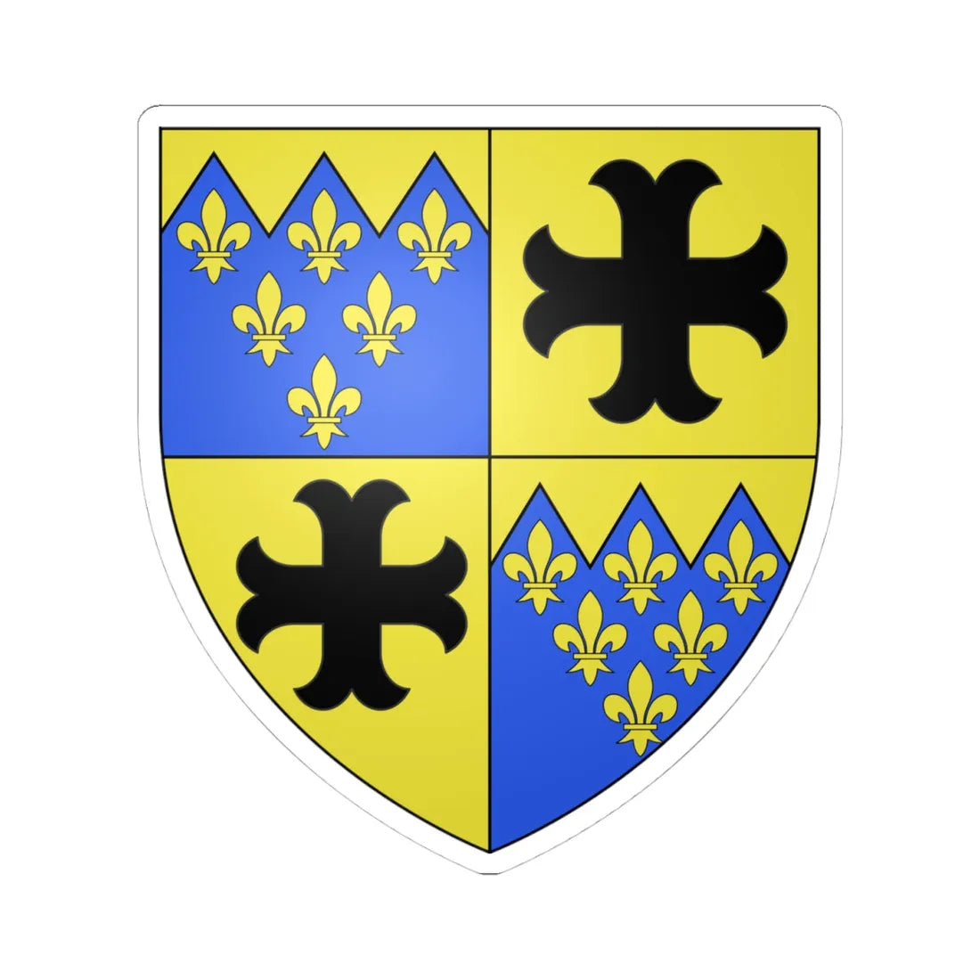 Armoiries Kaemmerer de Worms 2 (Luxembourg) (Coat of Arms) STICKER Vinyl Kiss-Cut Decal 4 Inch White - The Sticker Space