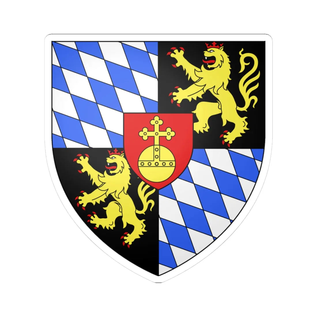 Armoiries électeurs de Bavière (Czech Republic) (Coat of Arms) STICKER Vinyl Kiss-Cut Decal 3 Inch White - The Sticker Space