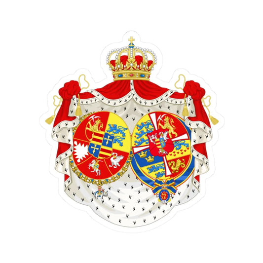 Armoiries Louise Augusta de Danemark (Denmark) (Coat of Arms) STICKER Vinyl Kiss-Cut Decal 2 Inch White - The Sticker Space