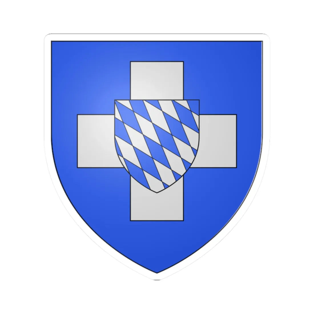 Armoiries Othon de Wittelsbach roi de Grèce (Germany) (Coat of Arms) STICKER Vinyl Kiss-Cut Decal 2 Inch White - The Sticker Space