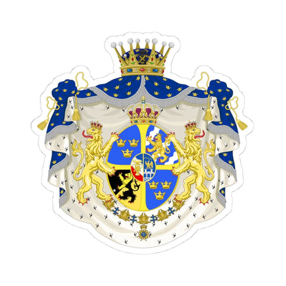 Armoiries Princesse Victoria de Suède (Sweden) (Coat of Arms) STICKER Vinyl Kiss-Cut Decal 4 Inch White - The Sticker Space