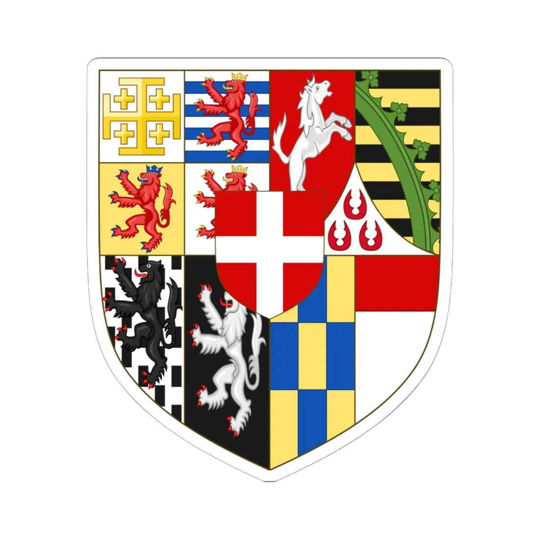 Armoiries Savoie 1630 (Armenia) (Coat of Arms) STICKER Vinyl Kiss-Cut Decal 6 Inch White - The Sticker Space