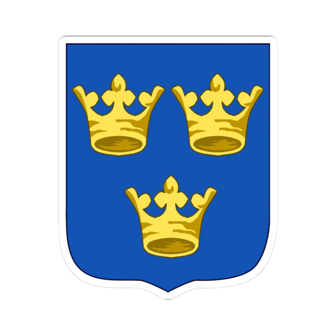 Armoiries Suède moderne (Sweden) (Coat of Arms) STICKER Vinyl Kiss-Cut Decal 3 Inch White - The Sticker Space