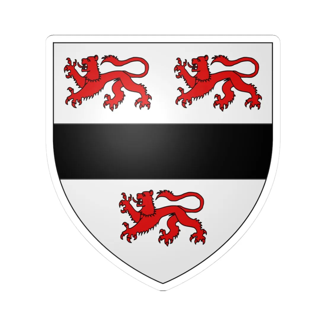 Armoiries von der Heyden (Luxembourg) (Coat of Arms) STICKER Vinyl Kiss-Cut Decal 3 Inch White - The Sticker Space