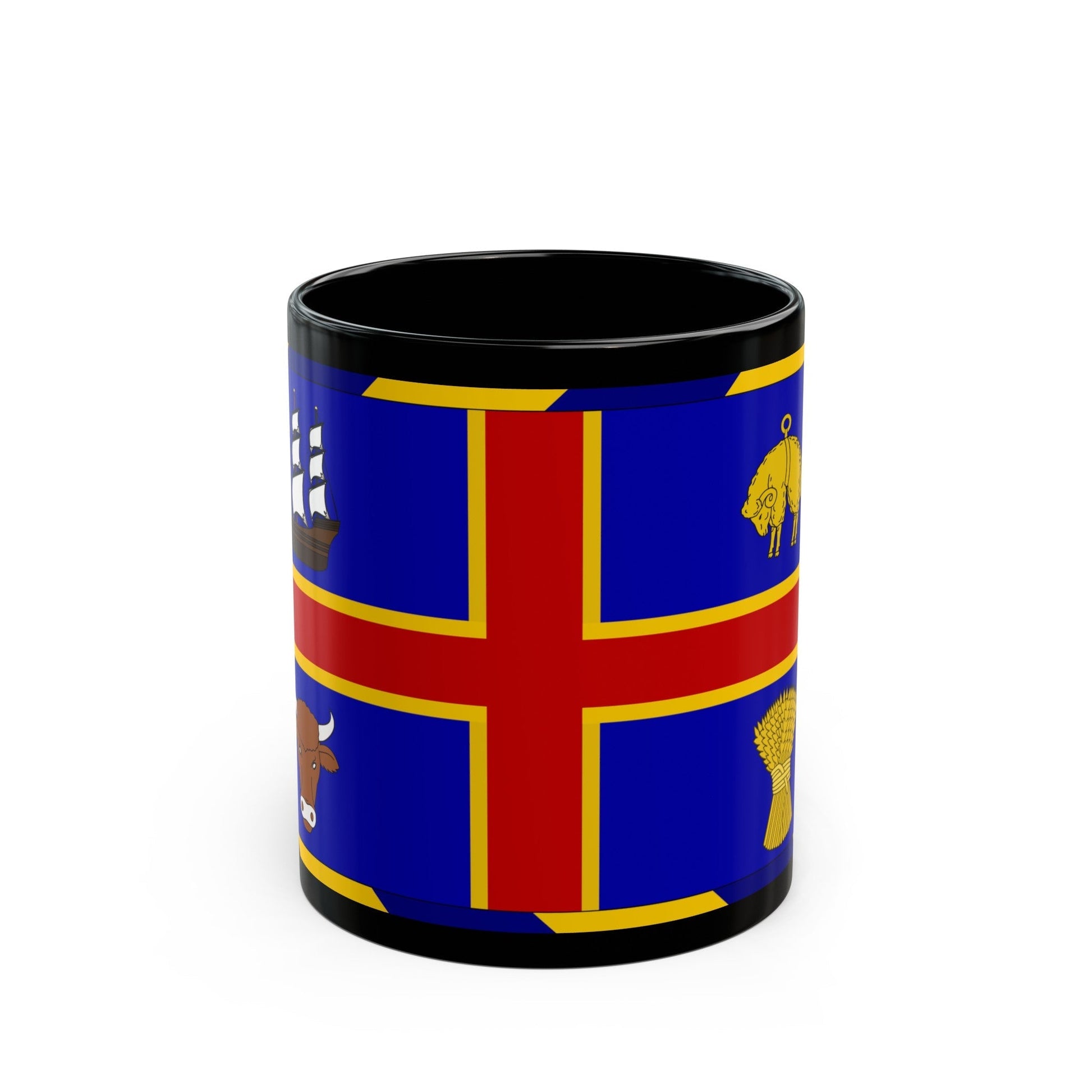 Armorial Flag of the City of Adelaide Australia - Black Coffee Mug-11oz-The Sticker Space