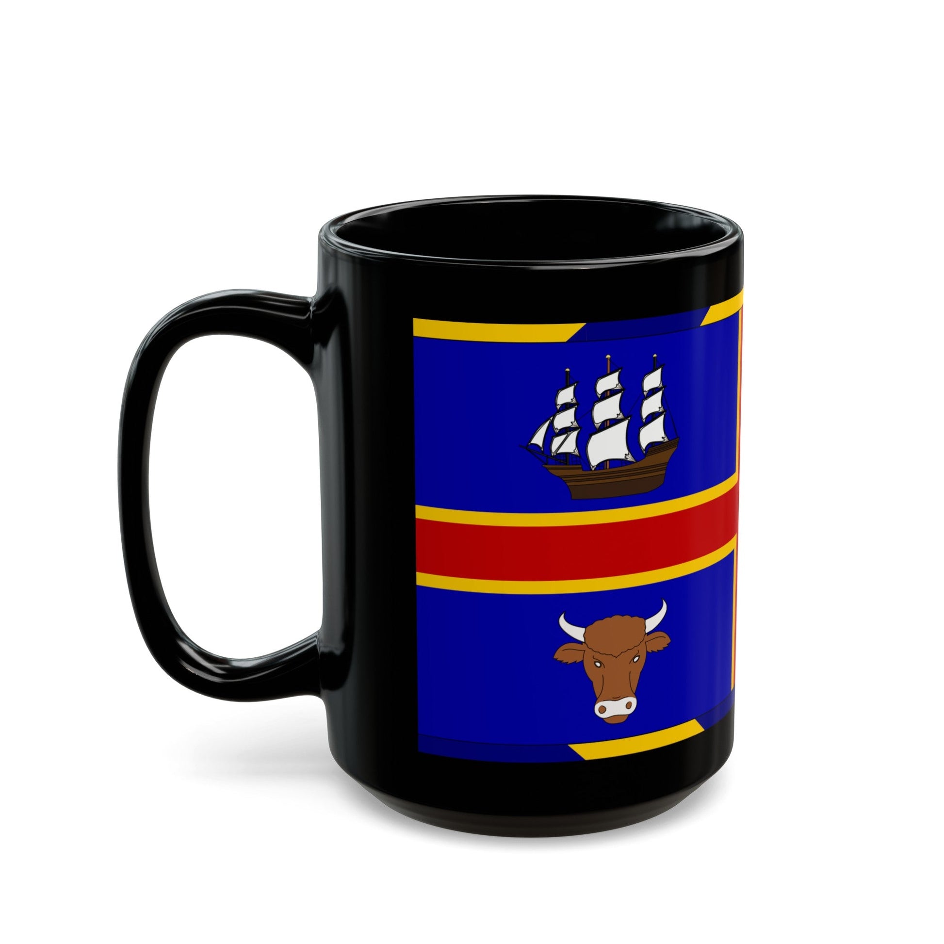 Armorial Flag of the City of Adelaide Australia - Black Coffee Mug-The Sticker Space