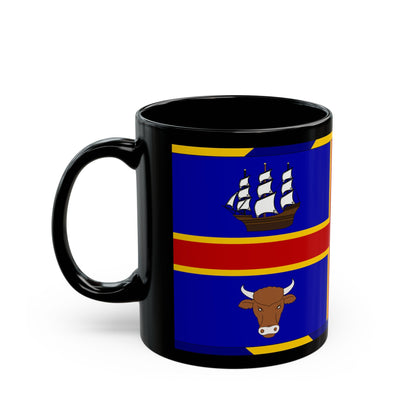 Armorial Flag of the City of Adelaide Australia - Black Coffee Mug-The Sticker Space