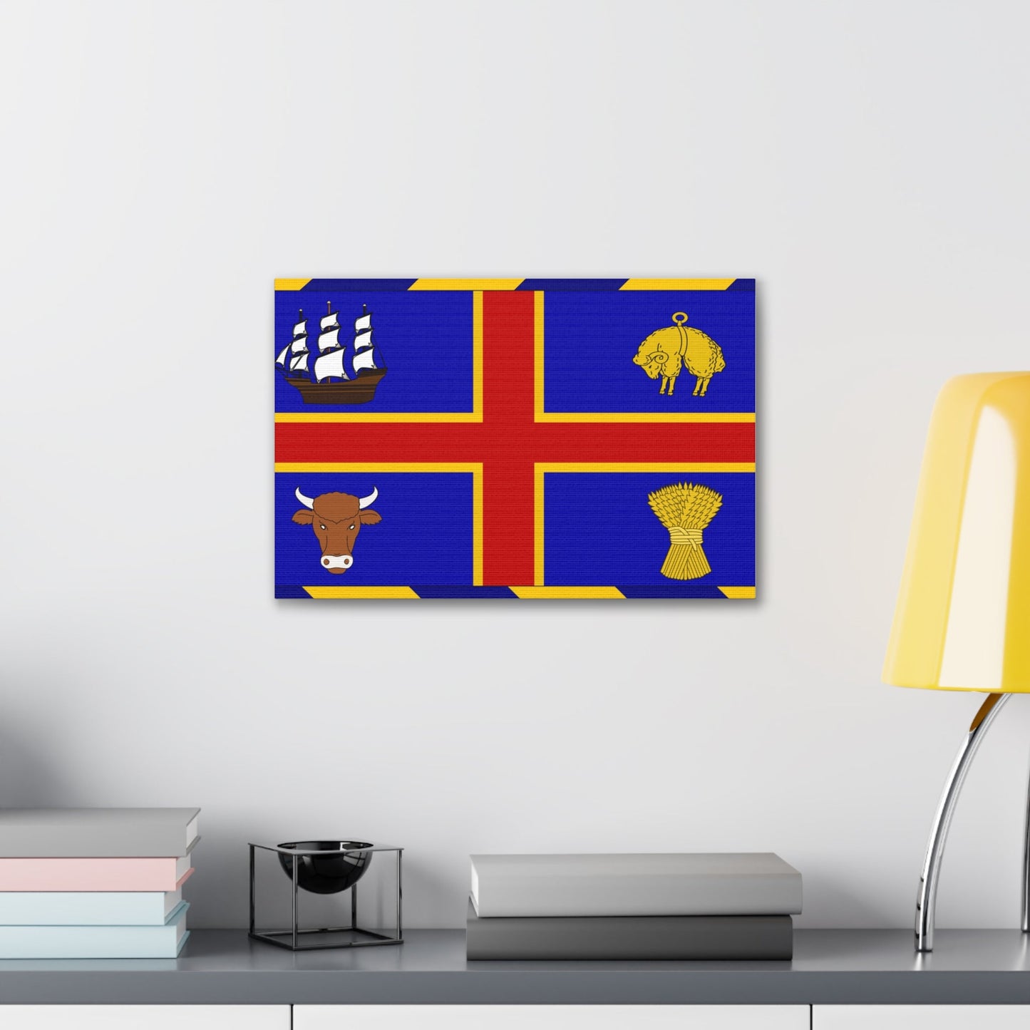 Armorial Flag of the City of Adelaide Australia - Canvas Wall Art-The Sticker Space