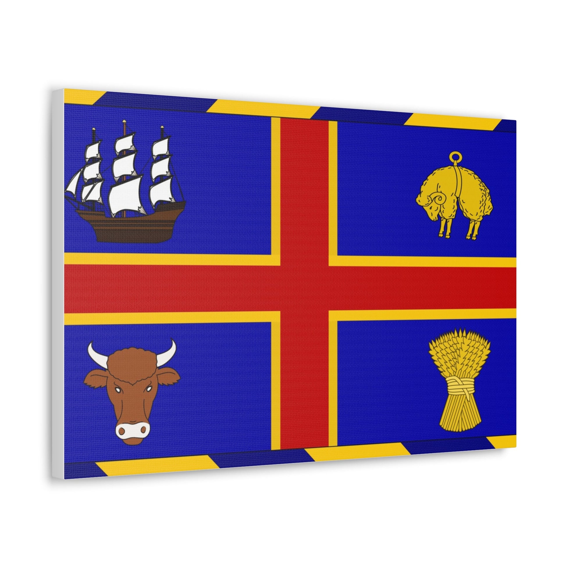 Armorial Flag of the City of Adelaide Australia - Canvas Wall Art-The Sticker Space