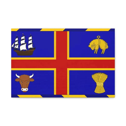 Armorial Flag of the City of Adelaide Australia - Canvas Wall Art 18″ x 12″ 1.25" - The Sticker Space