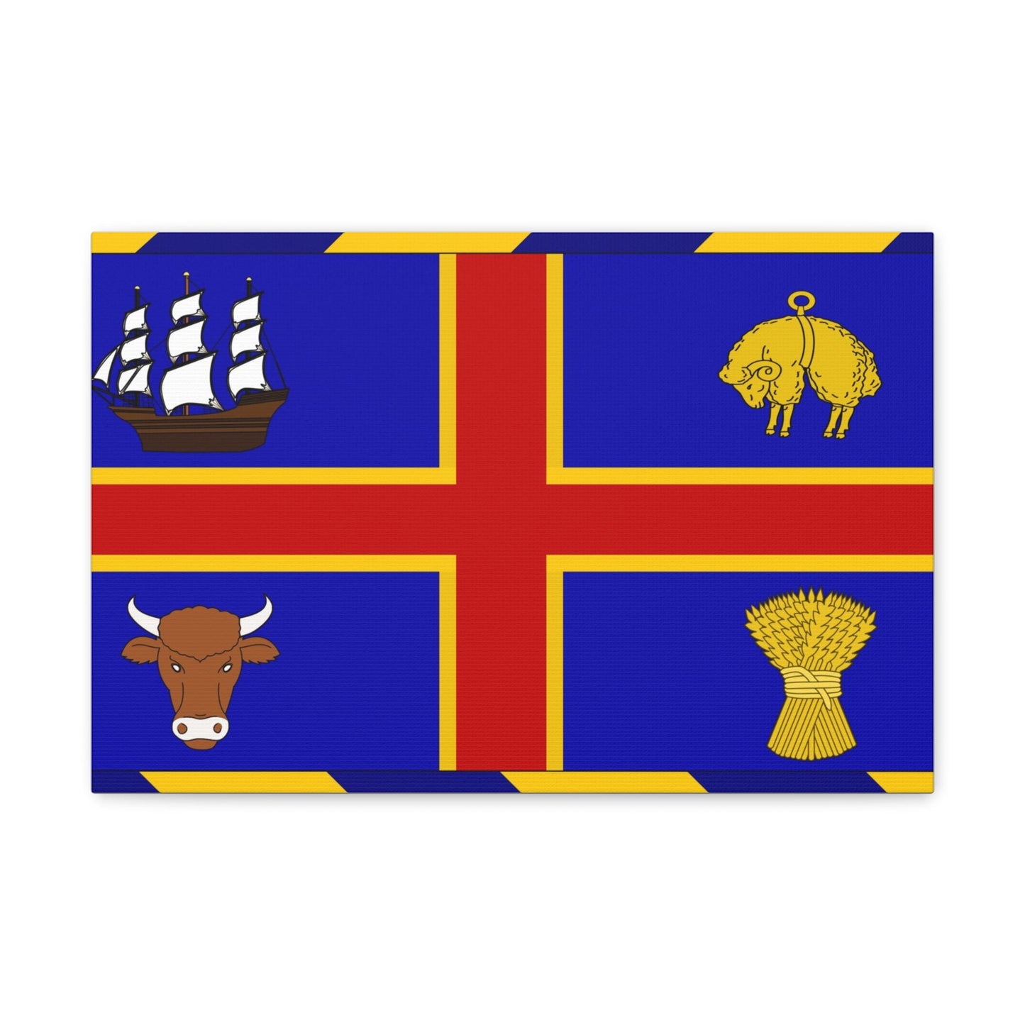 Armorial Flag of the City of Adelaide Australia - Canvas Wall Art-18″ x 12″-The Sticker Space