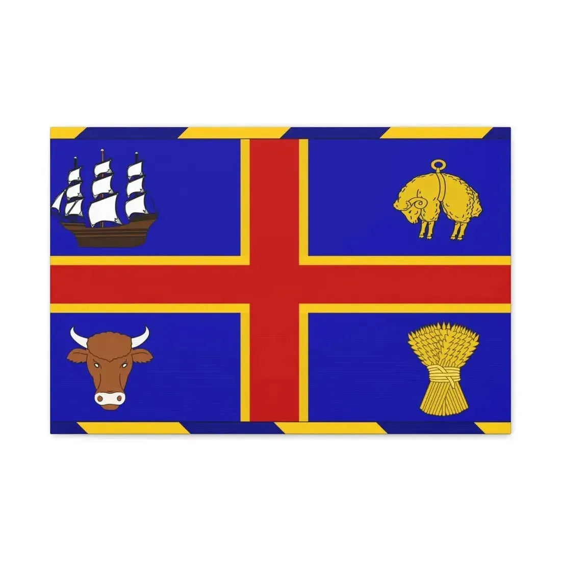 Armorial Flag of the City of Adelaide Australia - Canvas Wall Art 24″ x 16″ 1.25" - The Sticker Space