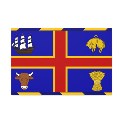 Armorial Flag of the City of Adelaide Australia - Canvas Wall Art-36" x 24"-The Sticker Space