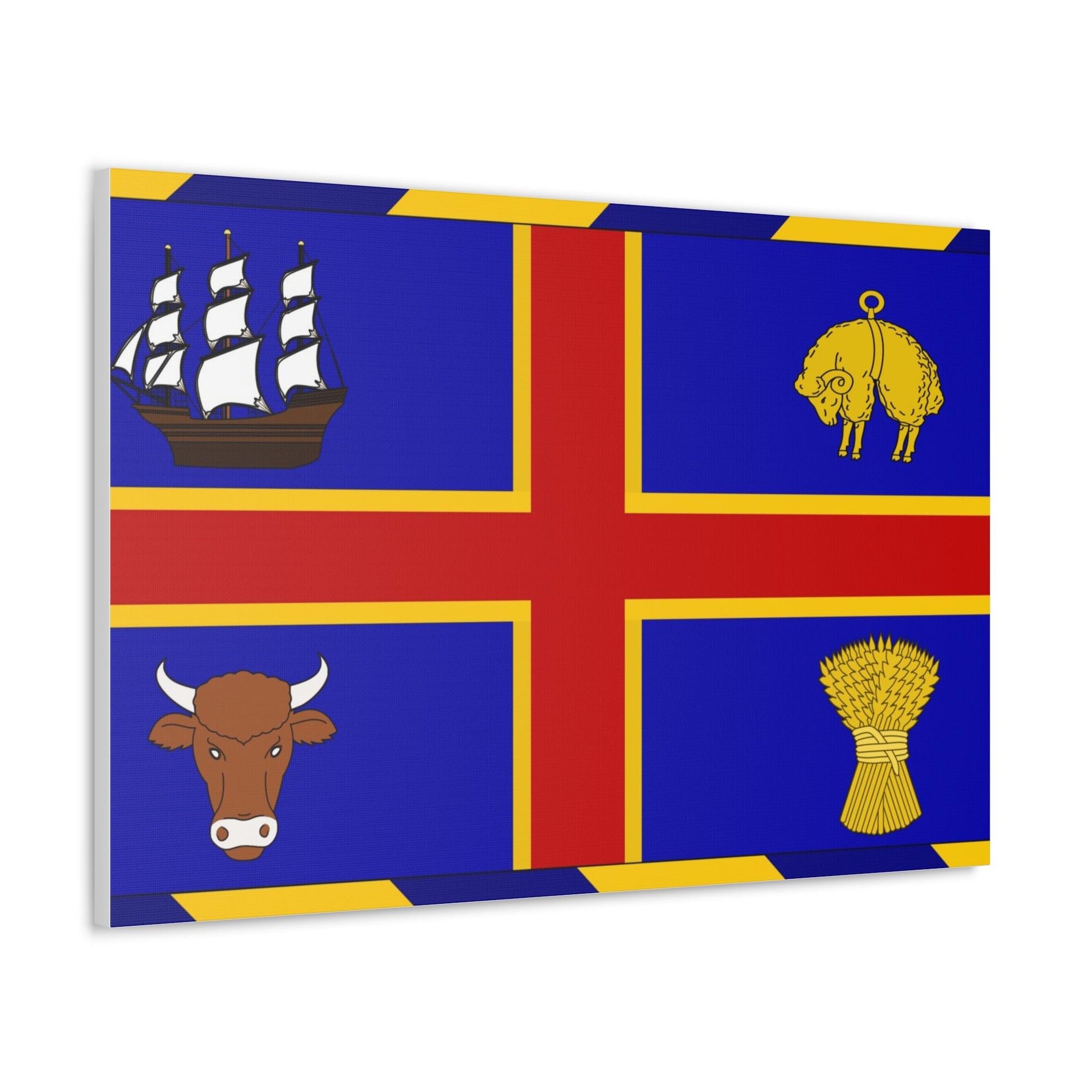 Armorial Flag of the City of Adelaide Australia - Canvas Wall Art-The Sticker Space