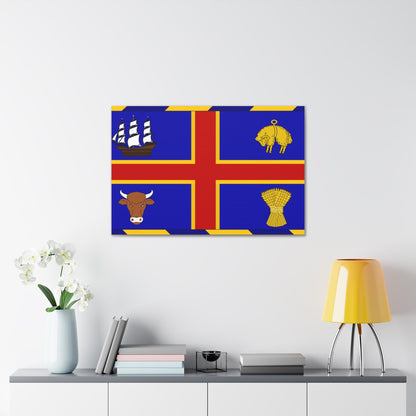 Armorial Flag of the City of Adelaide Australia - Canvas Wall Art-The Sticker Space