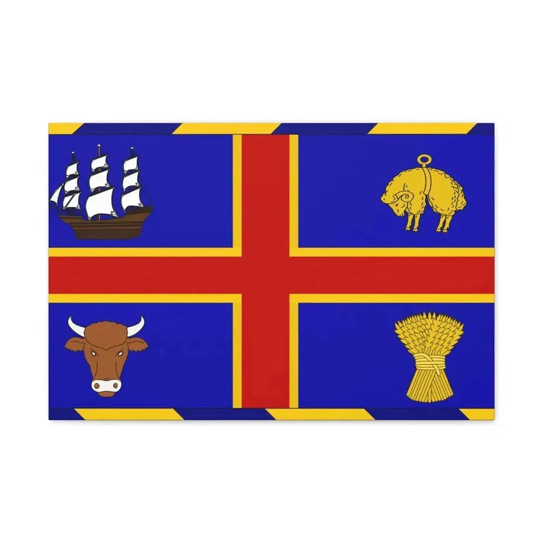 Armorial Flag of the City of Adelaide Australia - Canvas Wall Art - The Sticker Space