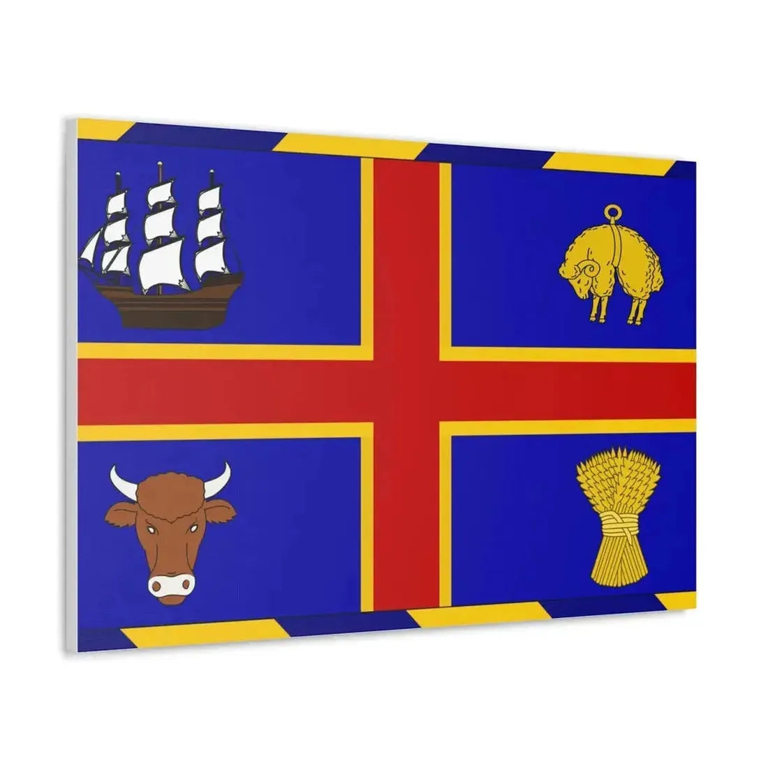 Armorial Flag of the City of Adelaide Australia - Canvas Wall Art - The Sticker Space