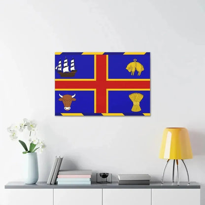 Armorial Flag of the City of Adelaide Australia - Canvas Wall Art - The Sticker Space