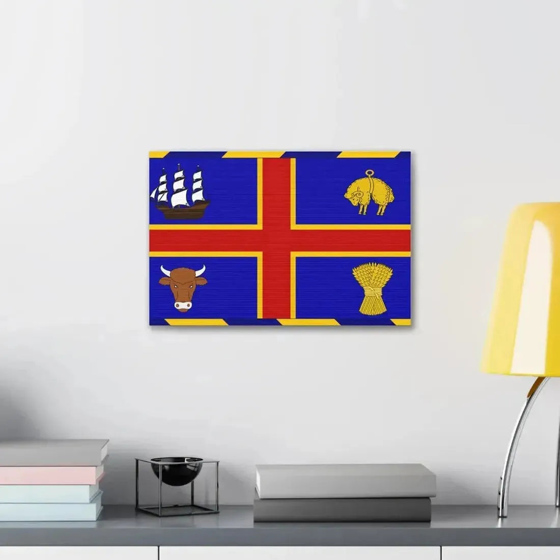 Armorial Flag of the City of Adelaide Australia - Canvas Wall Art - The Sticker Space