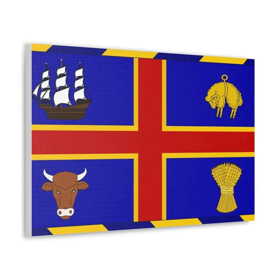 Armorial Flag of the City of Adelaide Australia - Canvas Wall Art - The Sticker Space