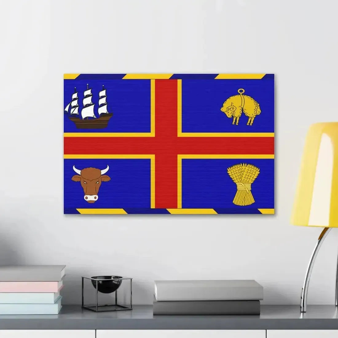 Armorial Flag of the City of Adelaide Australia - Canvas Wall Art - The Sticker Space