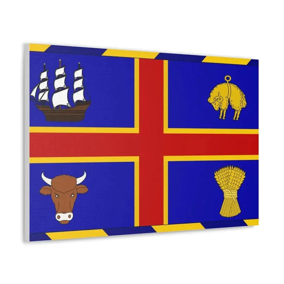 Armorial Flag of the City of Adelaide Australia - Canvas Wall Art - The Sticker Space