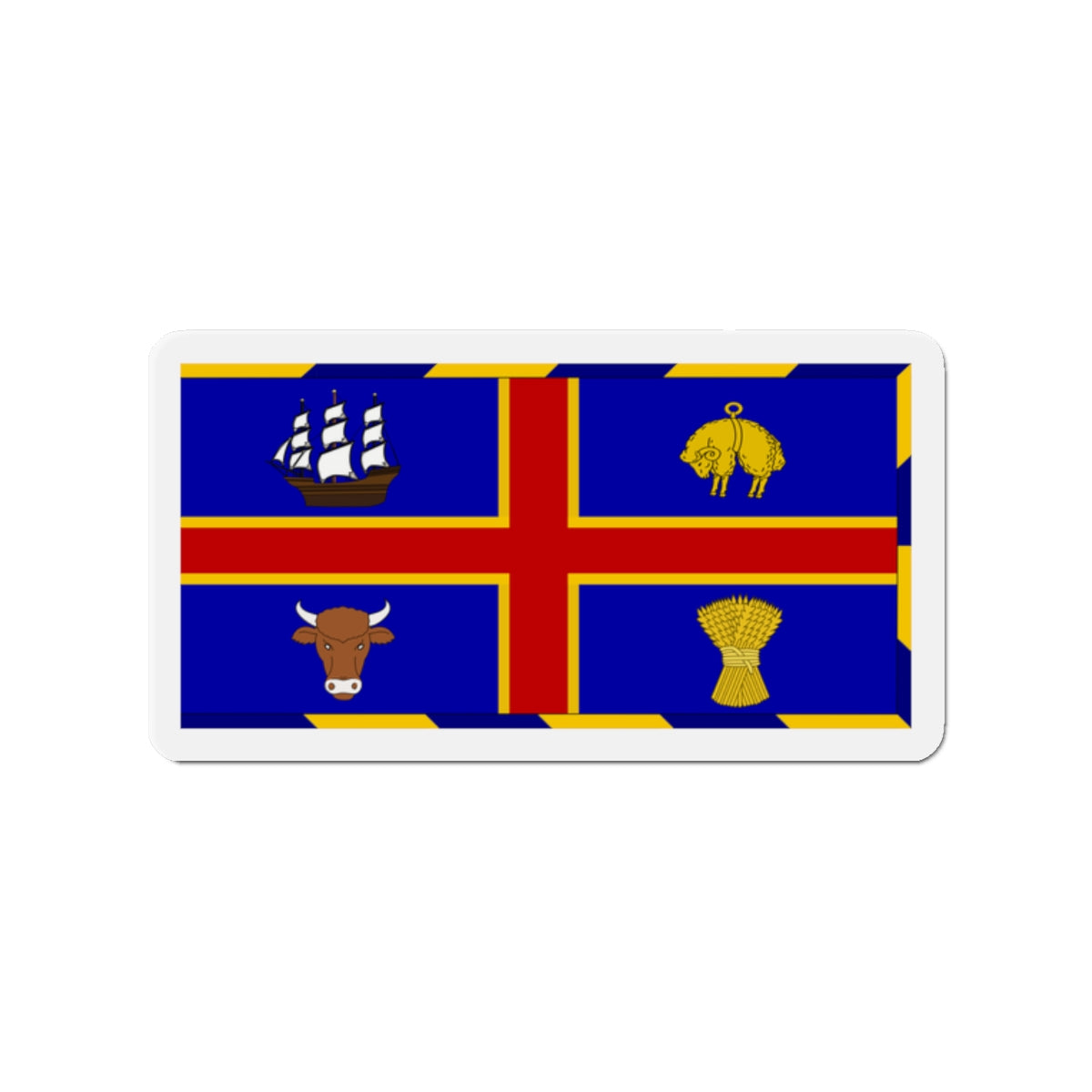 Armorial Flag of the City of Adelaide Australia - Die-Cut Magnet-2" x 2"-The Sticker Space